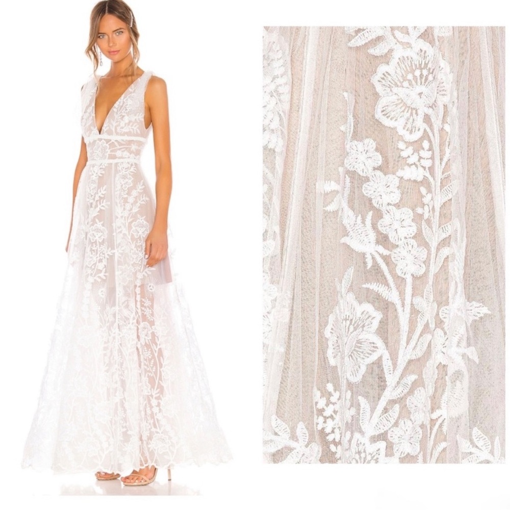 Bronx & Banco Tunisia White Floral Bridal Gown size US 4 (small) NEW! With tags! - Picture 9 of 12